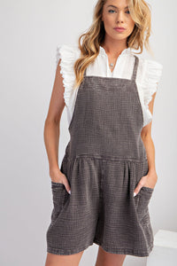 Mineral Washed Cotton Gauze Romper