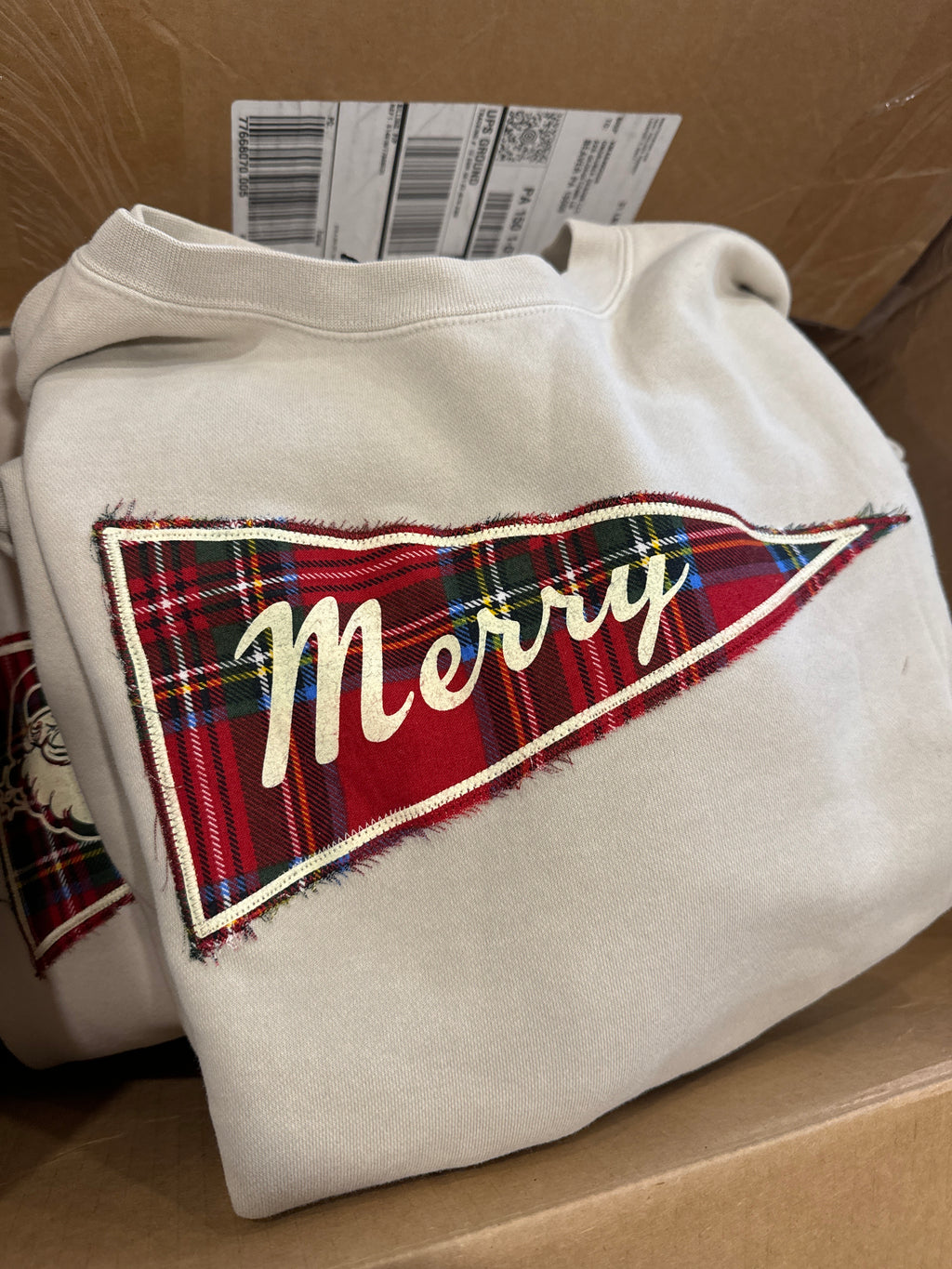 Plaid Pennant Crewneck