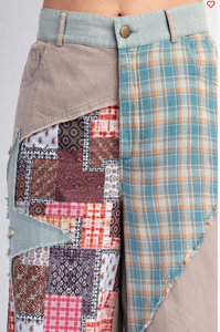 PATCHWORK MIX N MATCH WASHED PANTS