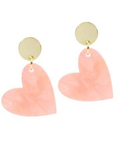 Bourbon and Bow ties Peach Swirl Heart Earring