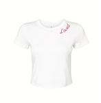 “Loved” Embroidered women’s crop top