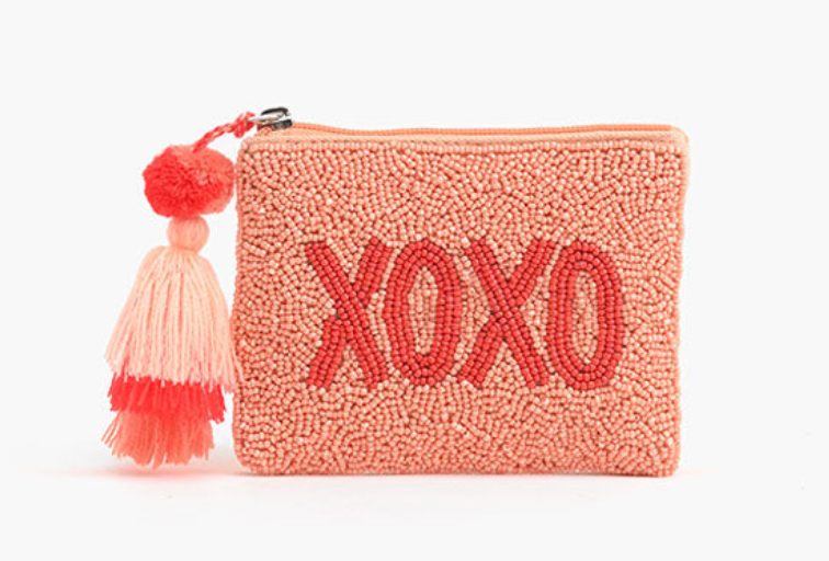 XOXO Beaded Coin Purse