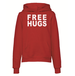 Red Free Hugs Youth Hoodie